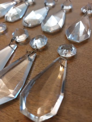 10 prismas de cristal colgantes para lámpara