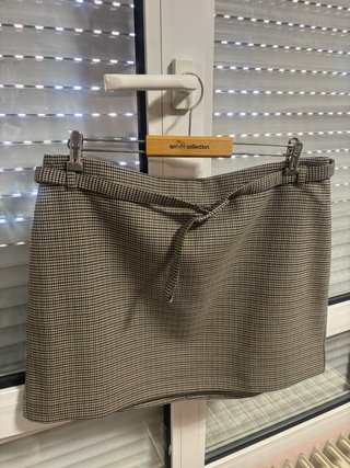 Falda Mango L Dorada y Beige