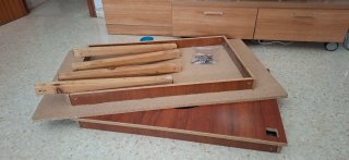 Mesa camilla madera con cristal