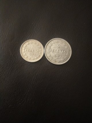 2 Monedas Gobierno Euskadi 1837 (1pts y 2pts)