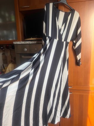 Abito lungo Zara righe bianche e nere
