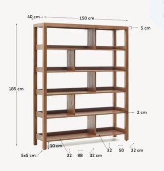 Estantería Sashi de madera maciza de teca 150