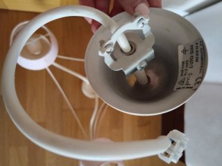 Lámpara de techo romántica crema/rosa