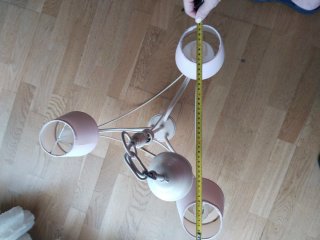 Lámpara de techo romántica crema/rosa