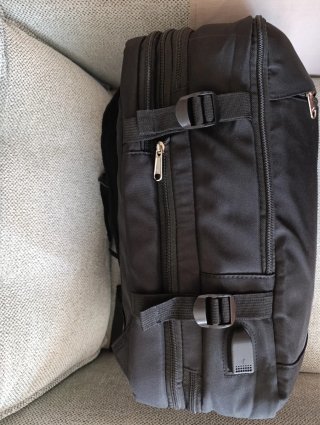 Mochila Negra Viaje/Diario Extensible