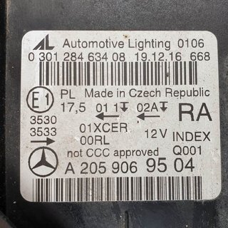 FARO DERECHO MERCEDES MERCEDES CLASE C CABRIO (BM 205)(6.2016->) 2016-0