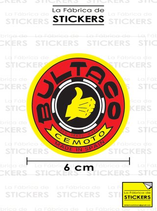 Pegatina BULTACO Vinilo impreso (Negra) 6 cm