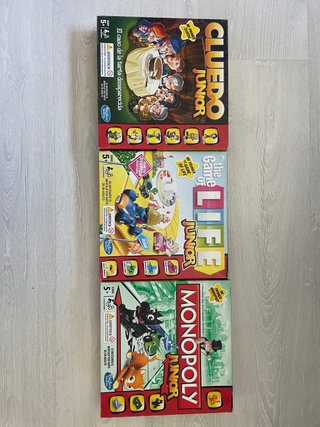 Juegos de Mesa Junior: Cluedo, Monopoly, Game of L