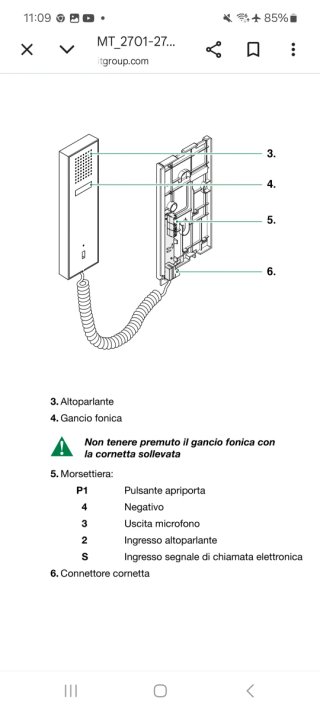 Citofono Comelit 2701