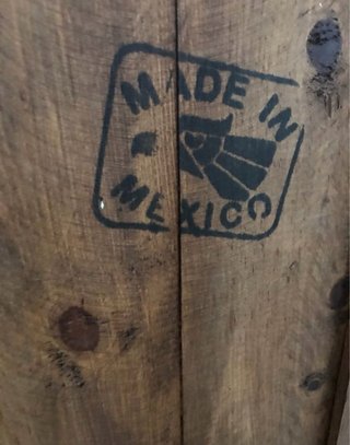 Mueble rústico mexicano madera y cristal