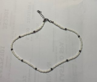 Collana perle bianche e marroni