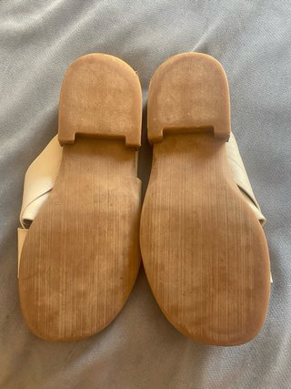 Sandalias de cuero vaca blancas