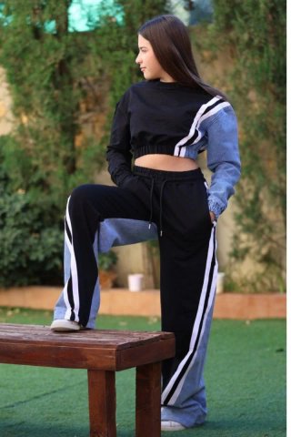 Conjunto Deportivo Crop Top y Pantalón.Talla S-M-L