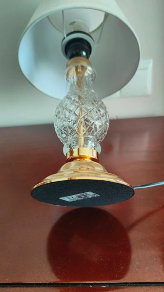 Conjunto de 2 lámparas de mesa cristal y dorada