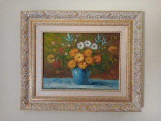 Cuadro de flores pintado a mano