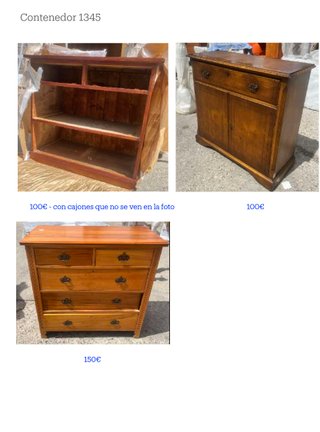 Lote de muebles rústicos y asiáticos. Originales