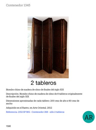 Lote de muebles rústicos y asiáticos. Originales