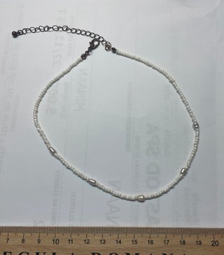 Collana perline bianche con perle