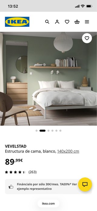 Estructura de cama VEVELSTAD IKEA 150x200