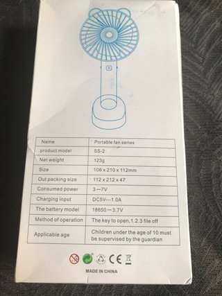 Ventilatore portatile rosa