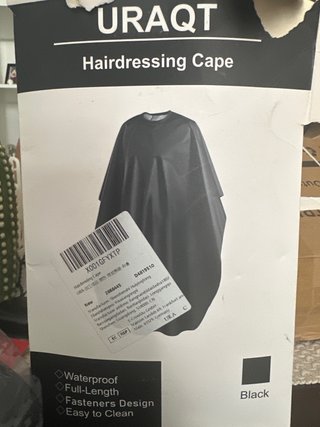 Capa Peluquería URAQT Negra Impermeable