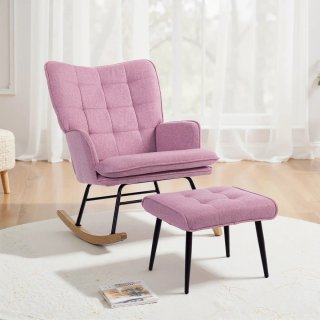 Sillón Mecedora Rosa con Reposapiés