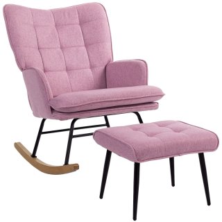 Sillón Mecedora Rosa con Reposapiés