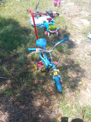 Bicicleta infantil con ruedines