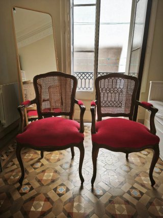 2 Sillas Estilo Luis XV con Reposabrazos