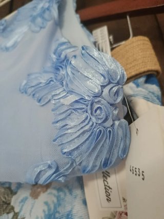 Conjunto Pantalón Palazzo y Blusa Floral Azul