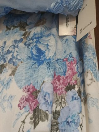 Conjunto Pantalón Palazzo y Blusa Floral Azul
