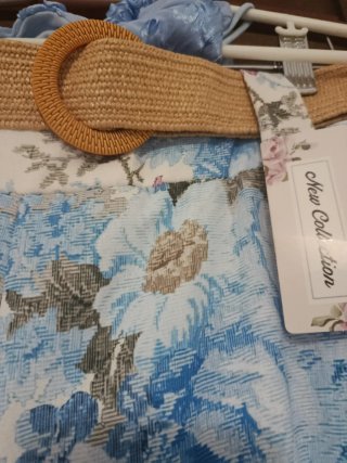 Conjunto Pantalón Palazzo y Blusa Floral Azul