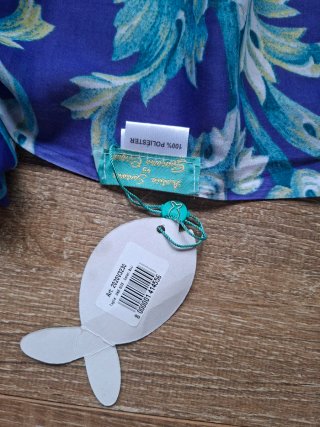 Pañuelo estampado azul y turquesa firma italiana