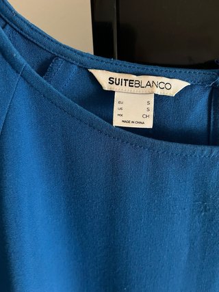 Vestido azul eléctrico corto manga corta