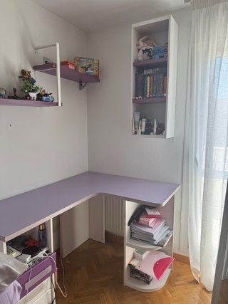 Cama nido juvenil con escritorio y estanterías