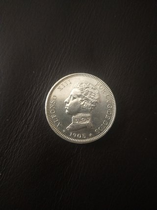 Moneda Alfonso XIII 2 pts 1905*05. Excelente moned