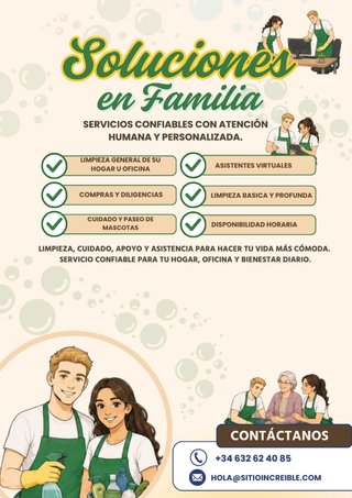 Servicio de limpieza y cuidados