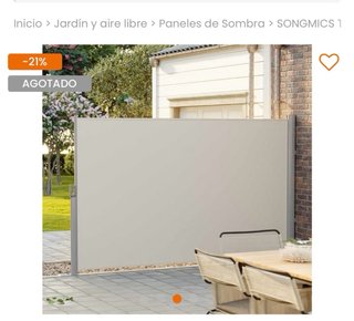 SONGMICS Toldo Lateral Beige 180x400cm