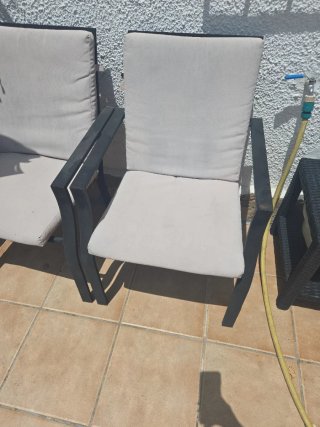 3 Sillas de Exterior beige y negro