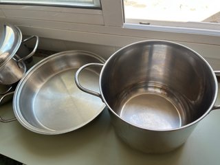 Set 3 ollas acero inoxidable Made in Italy