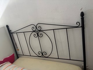 Cabecero de cama de forja negro 1,35