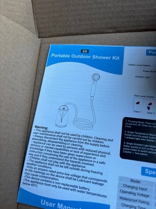 Ducha Portátil Spopal 8000mAh Camping