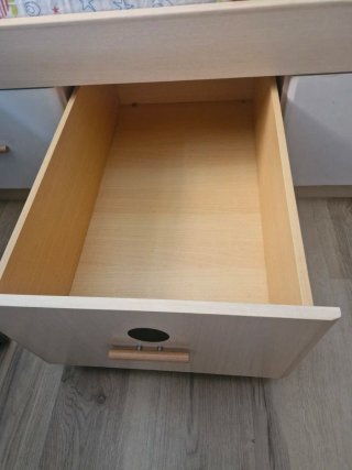 Cama 90cm madera con cajones y escritorio