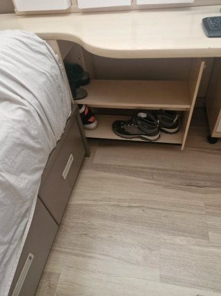 Cama 90cm madera con cajones y escritorio