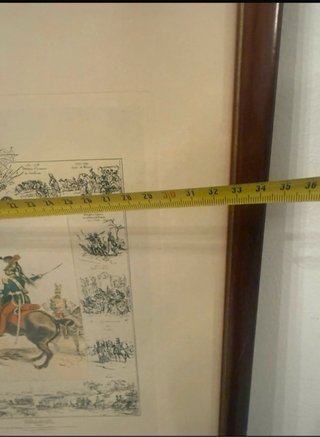 Cuadro militar antiguo enmarcado