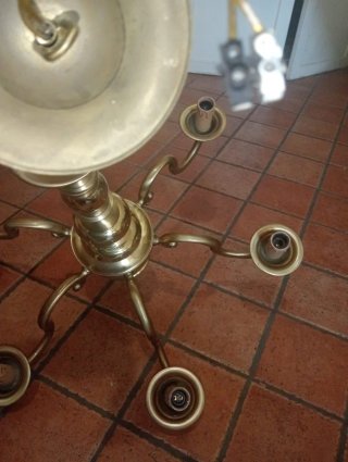 Lampadario vintage ottone 6 bracci