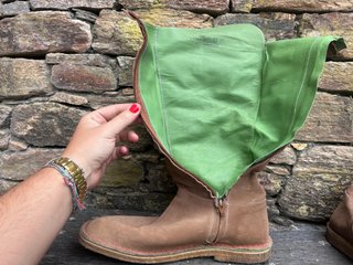 Botas de piel camper beige/marrón