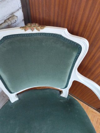 2 Butacas Estilo Isabelino Terciopelo Verde
