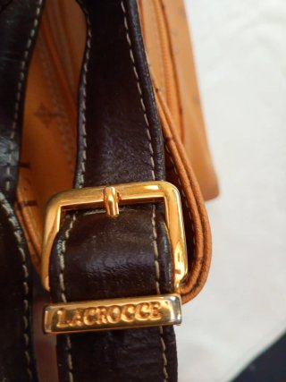 Bolso Lacrocce Marrón y Dorado