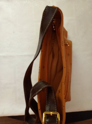 Bolso Lacrocce Marrón y Dorado